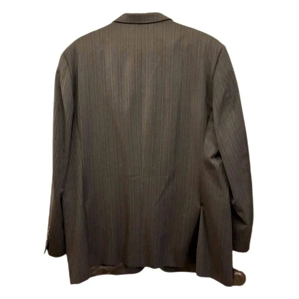 Burberry London Gray 100% Wool Stripe Blazer Sports Coat Jacket   Mens Size 46R